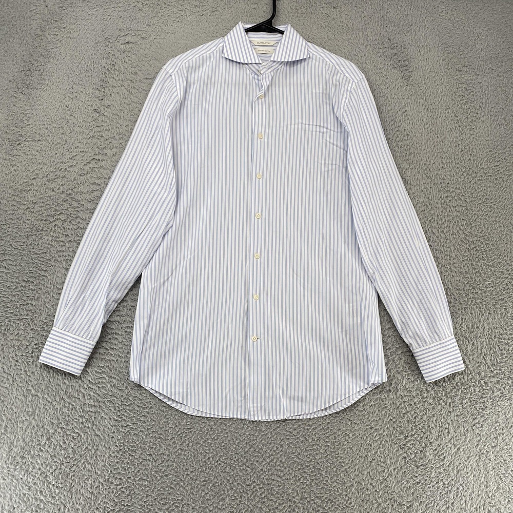 Suitsupply Dress Shirt Mens 15.5 Slim Fit Striped Egyptian Cotton Long Sleeve 39